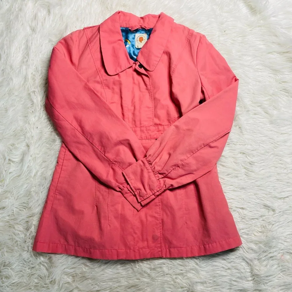 Tulle Anthropologie Women Salmon Pink Mid Length Utility Rain Jacket A7275 Large